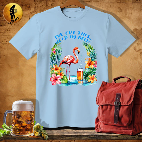 MyDesigns Physical Item Light Blue / S Flamingo Sips T-Shirt