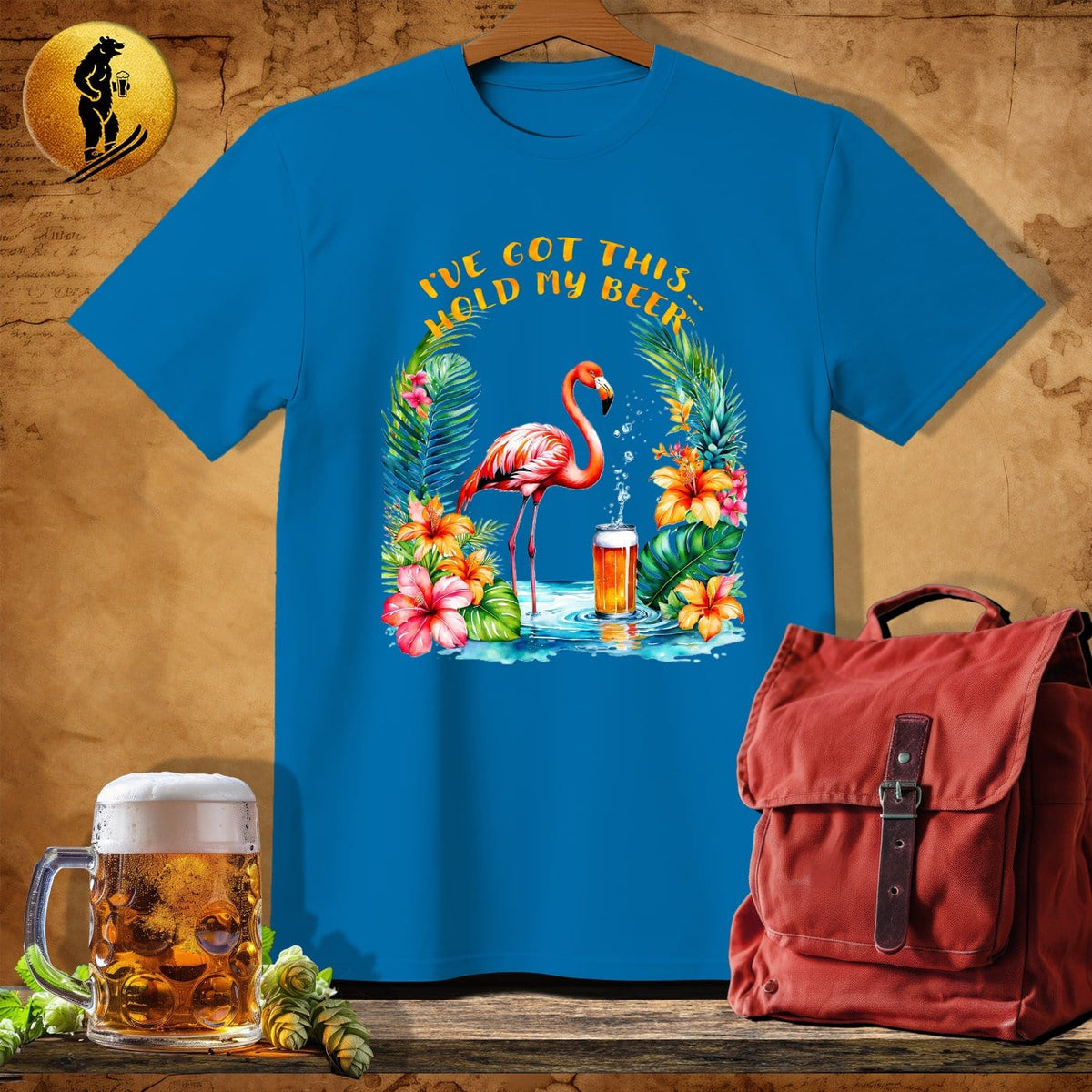 MyDesigns Physical Item Sapphire / S Flamingo Sips T-Shirt