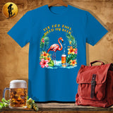MyDesigns Physical Item Sapphire / S Flamingo Sips T-Shirt