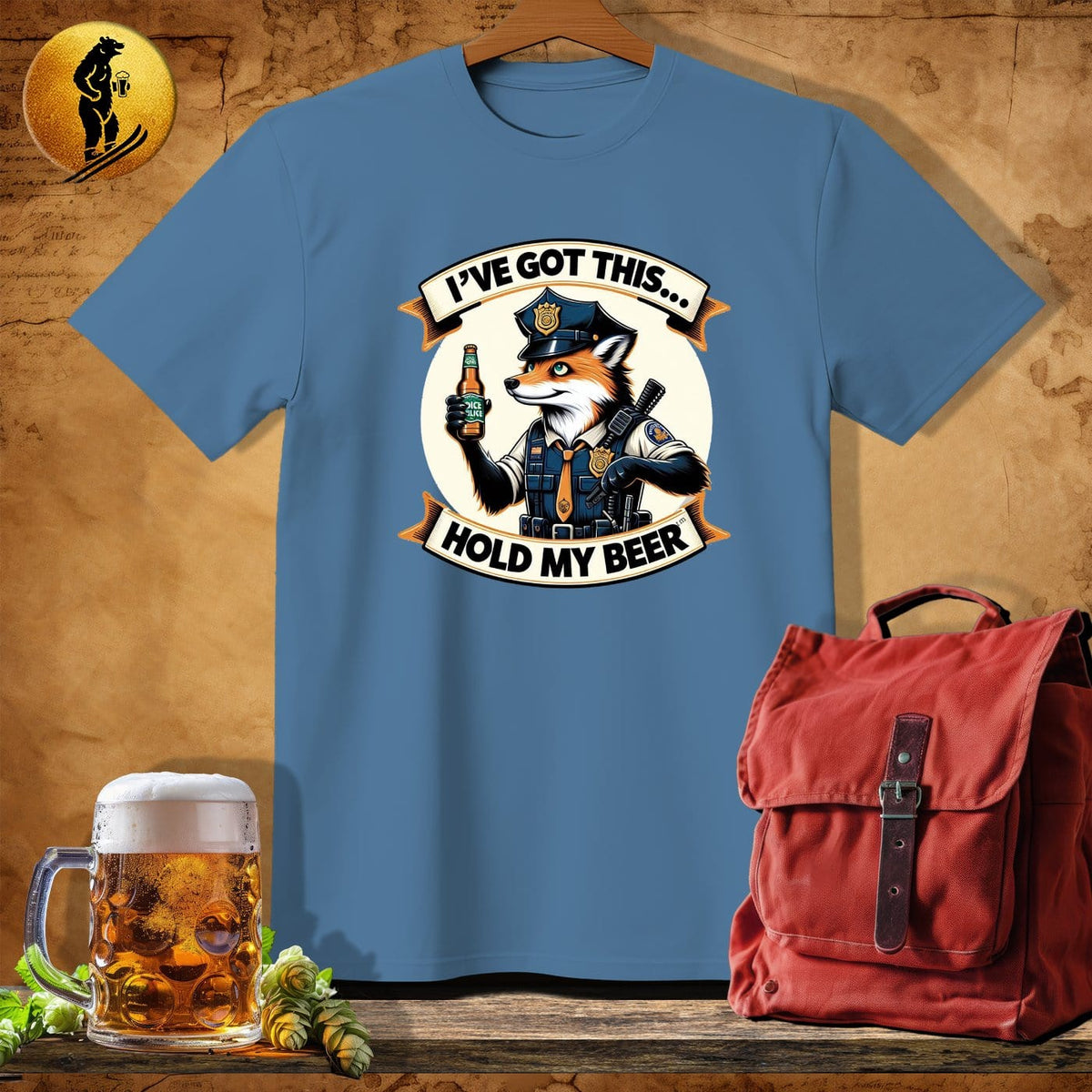 MyDesigns Physical Item Heather Indigo / S Fox Police T-Shirt