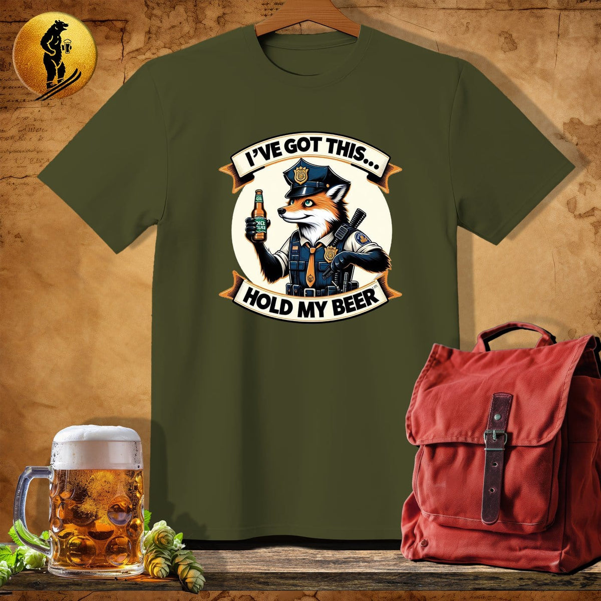 MyDesigns Physical Item Military Green / S Fox Police T-Shirt