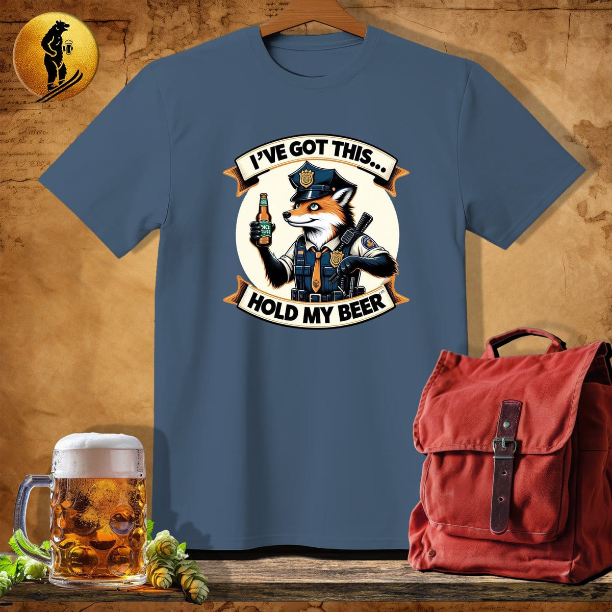 MyDesigns Physical Item Navy Heather / S Fox Police T-Shirt