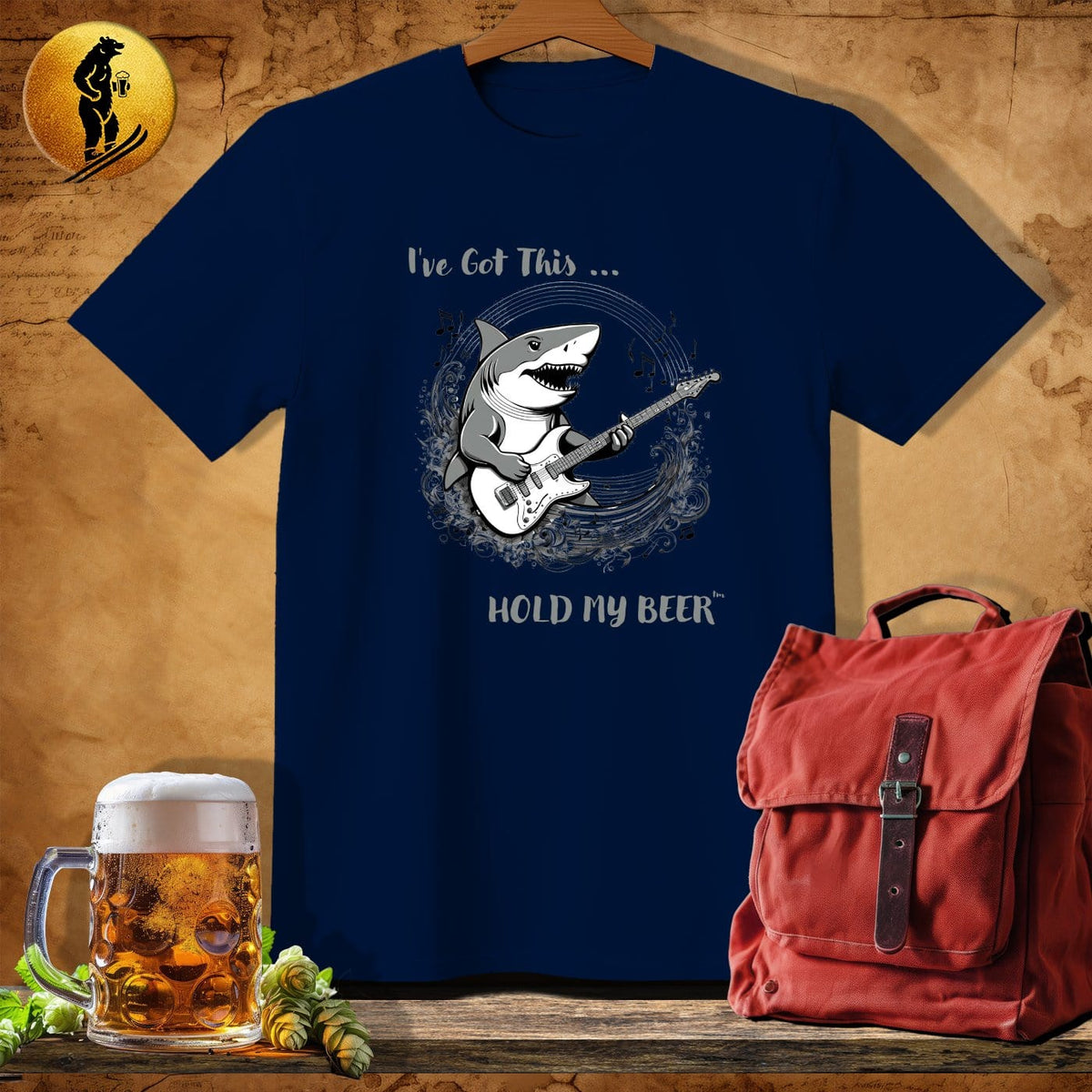 MyDesigns Physical Item Navy / S Funky Shark T-Shirt