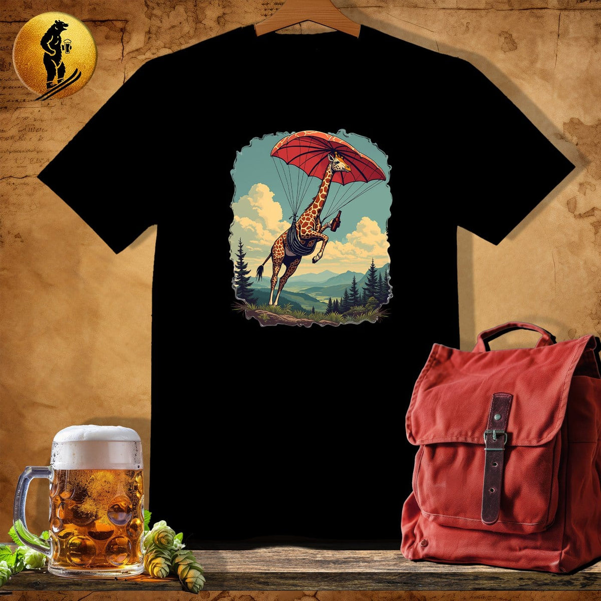MyDesigns Physical Item Black / S Giraffe Drop T-Shirt