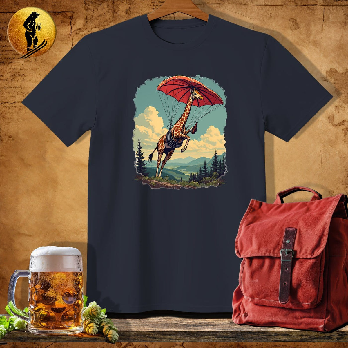 MyDesigns Physical Item Dark Heather / S Giraffe Drop T-Shirt