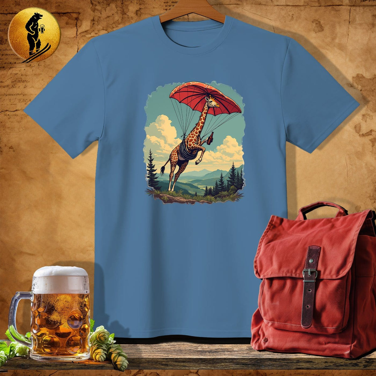 MyDesigns Physical Item Heather Indigo / S Giraffe Drop T-Shirt