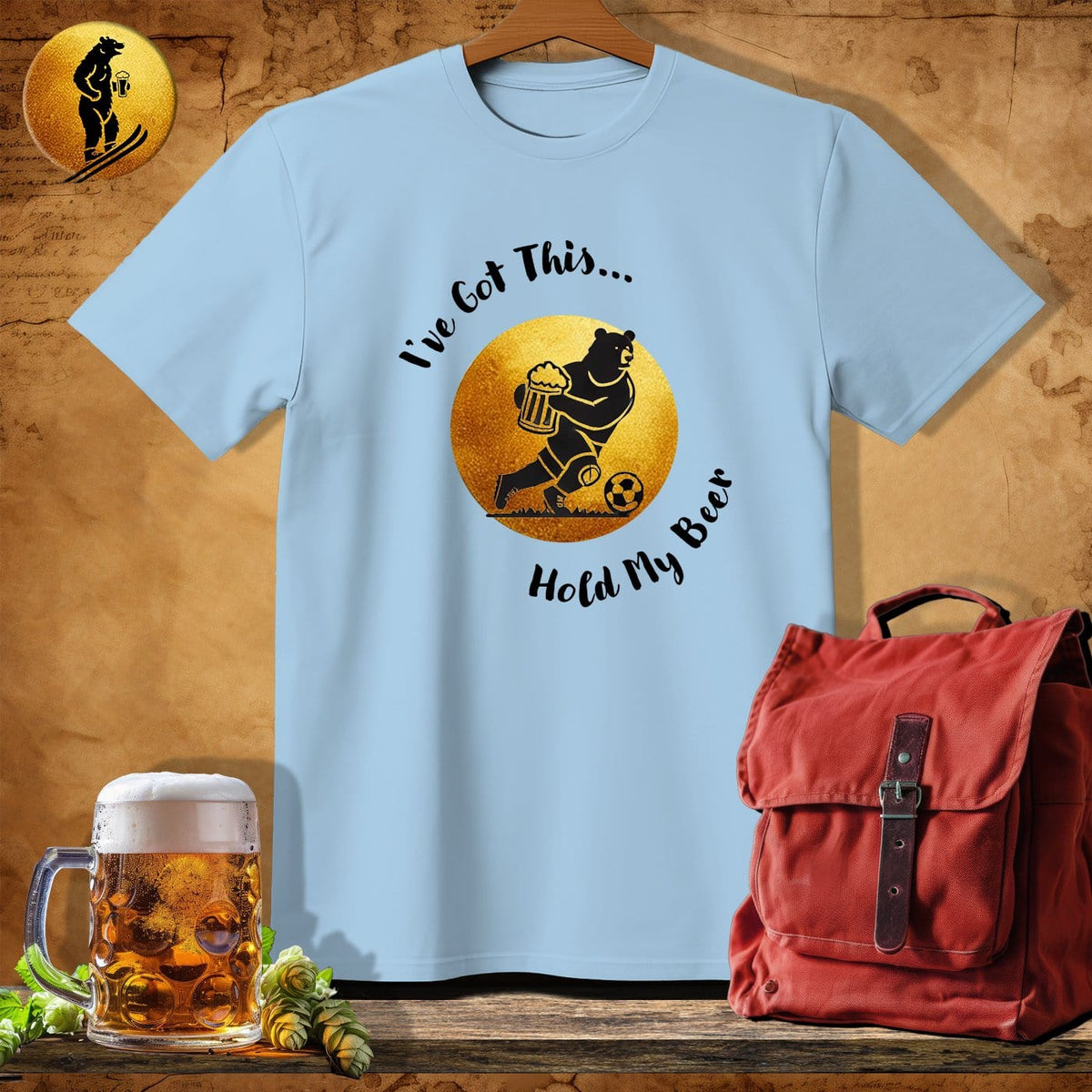 MyDesigns Physical Item Light Blue / S Goal Grizzzly T-Shirt