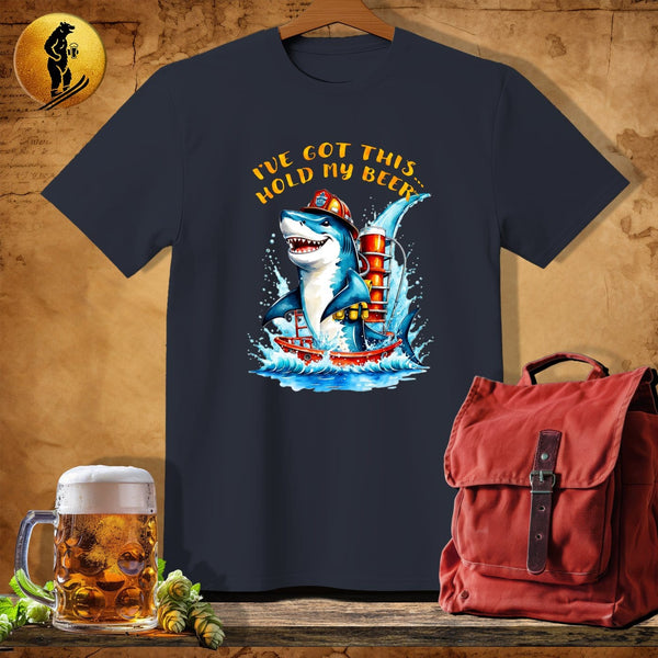 MyDesigns Physical Item Dark Heather / S Hot Shot Shark T-Shirt