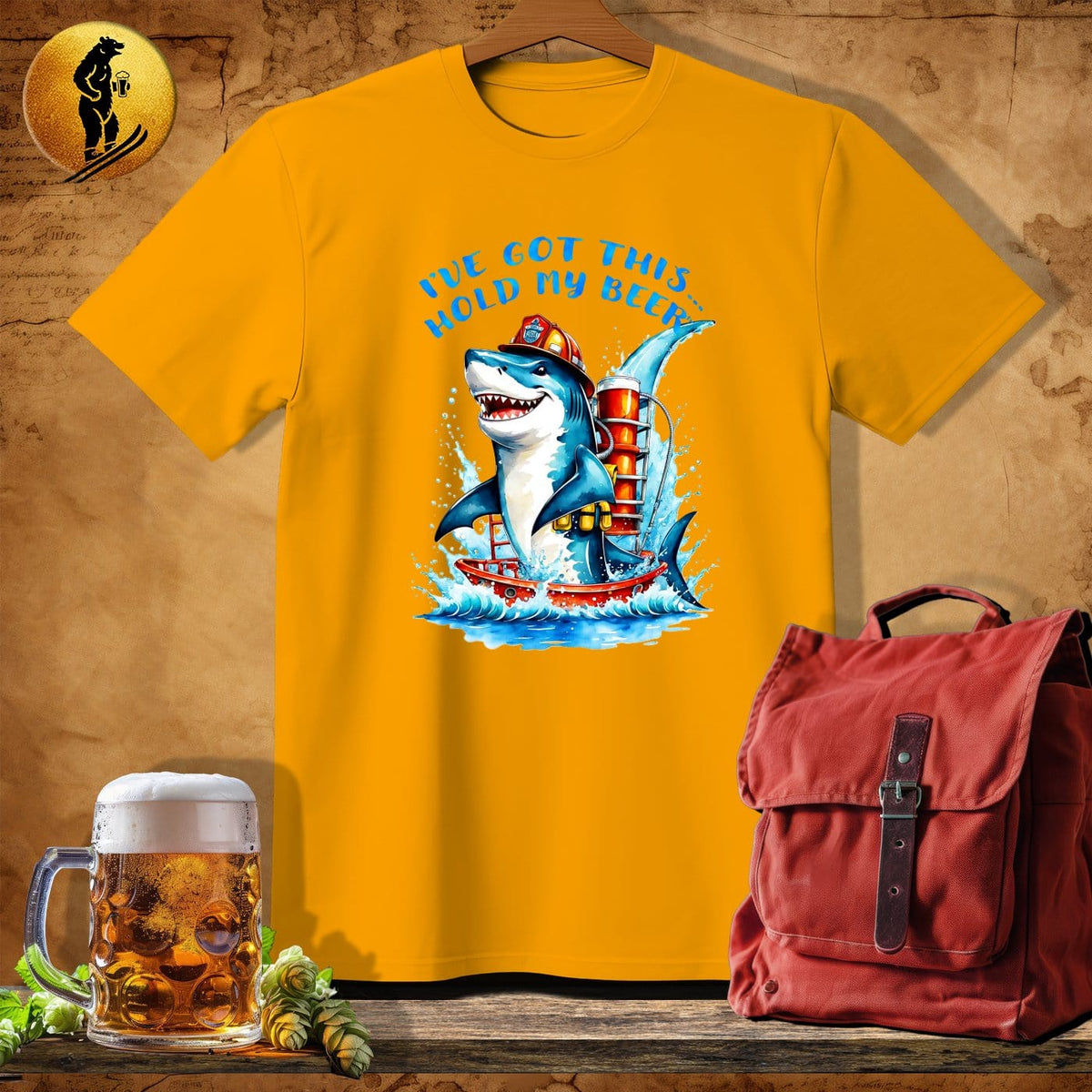 MyDesigns Physical Item Gold / S Hot Shot Shark T-Shirt