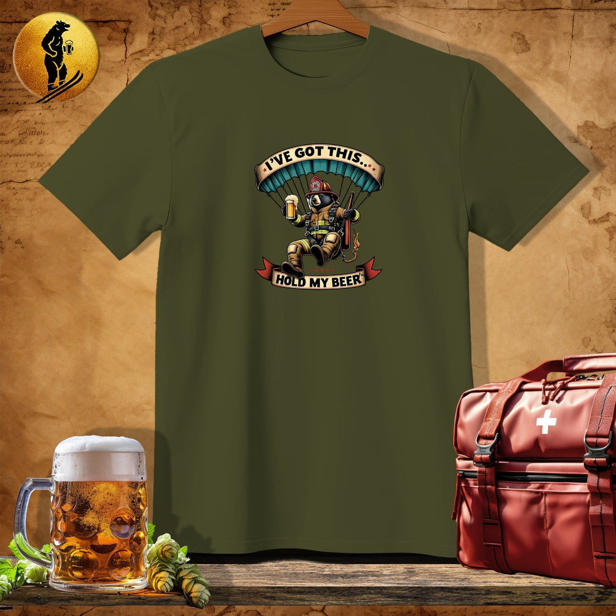 MyDesigns Physical Item Military Green / S HotShot Bilby Bear T-Shirt