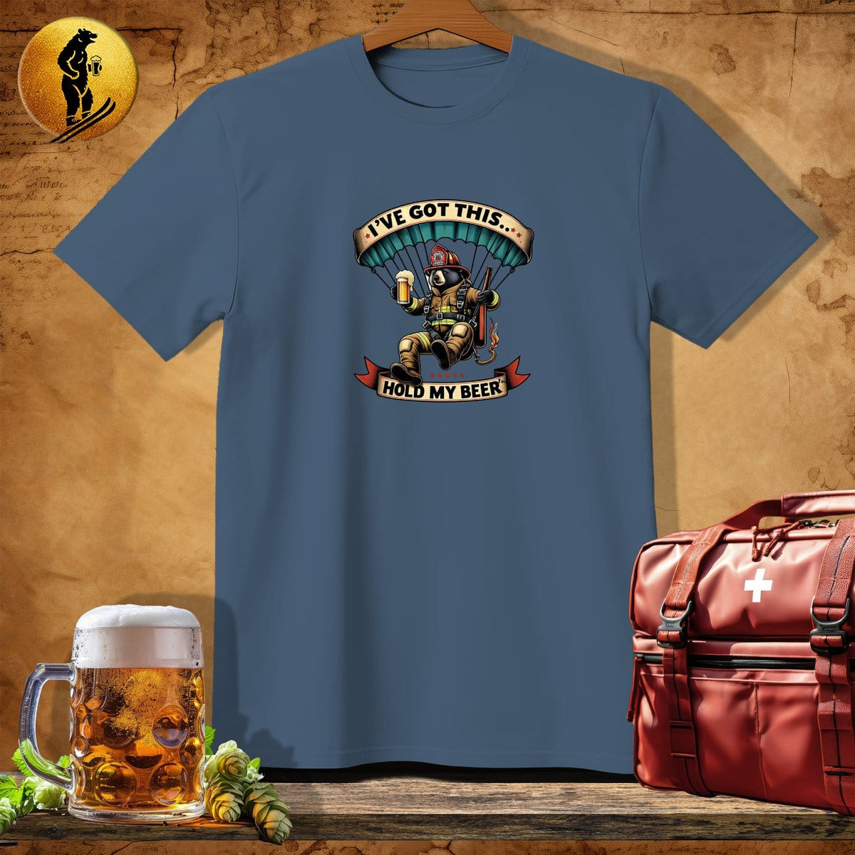 MyDesigns Physical Item Navy Heather / S HotShot Bilby Bear T-Shirt