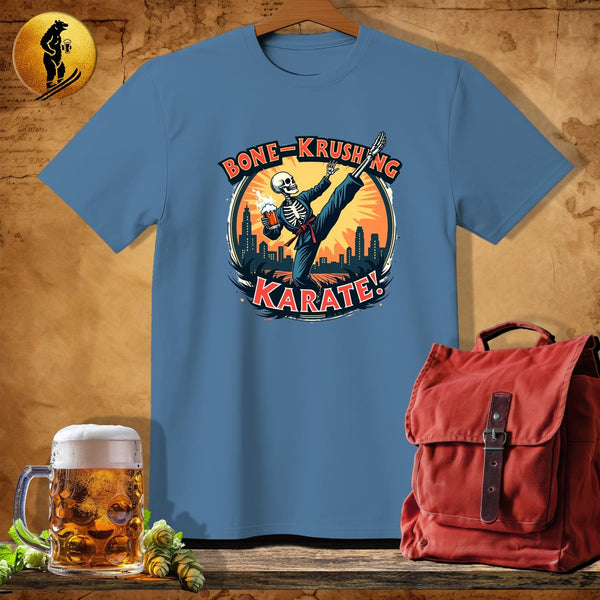 MyDesigns Physical Item Heather Indigo / S Karate Skeleton T-Shirt