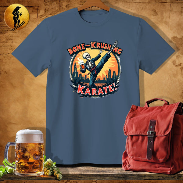 MyDesigns Physical Item Navy Heather / S Karate Skeleton T-Shirt