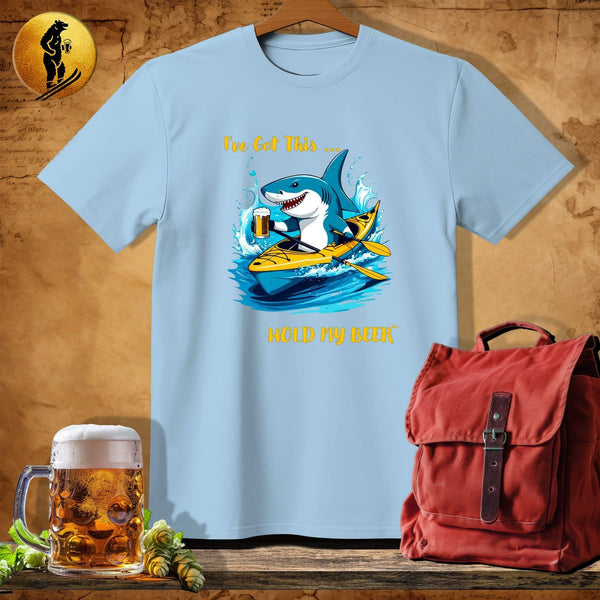 MyDesigns Physical Item Light Blue / S Kayak Shark T-Shirt