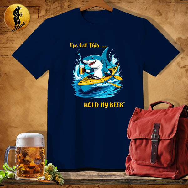 MyDesigns Physical Item Navy / S Kayak Shark T-Shirt