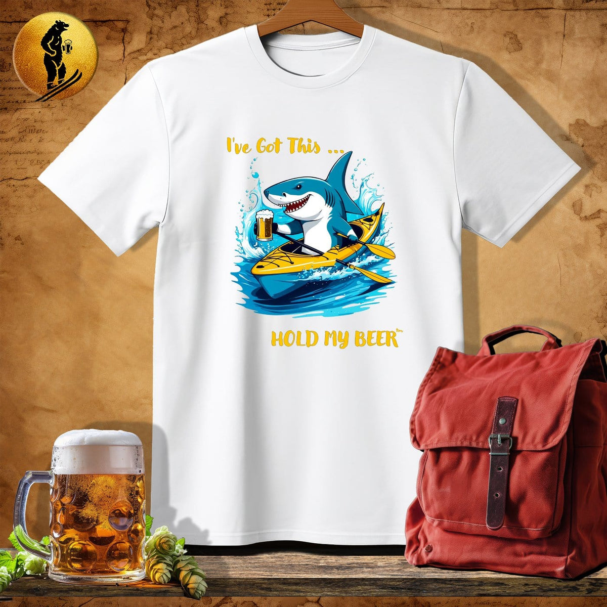 MyDesigns Physical Item White / S Kayak Shark T-Shirt