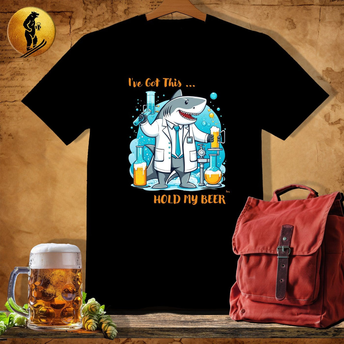 MyDesigns Physical Item Black / S Lab Shark T-Shirt