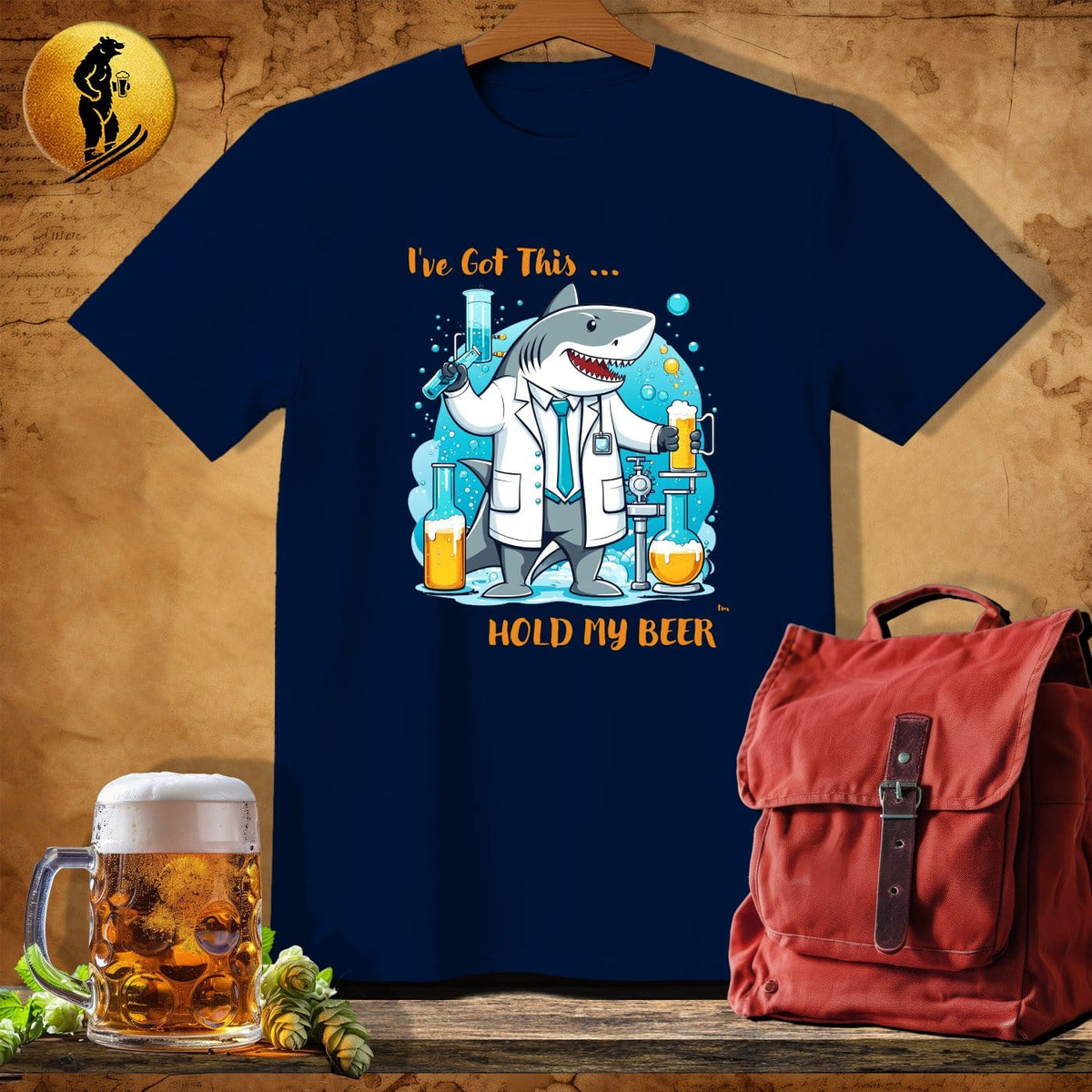 MyDesigns Physical Item Navy / S Lab Shark T-Shirt