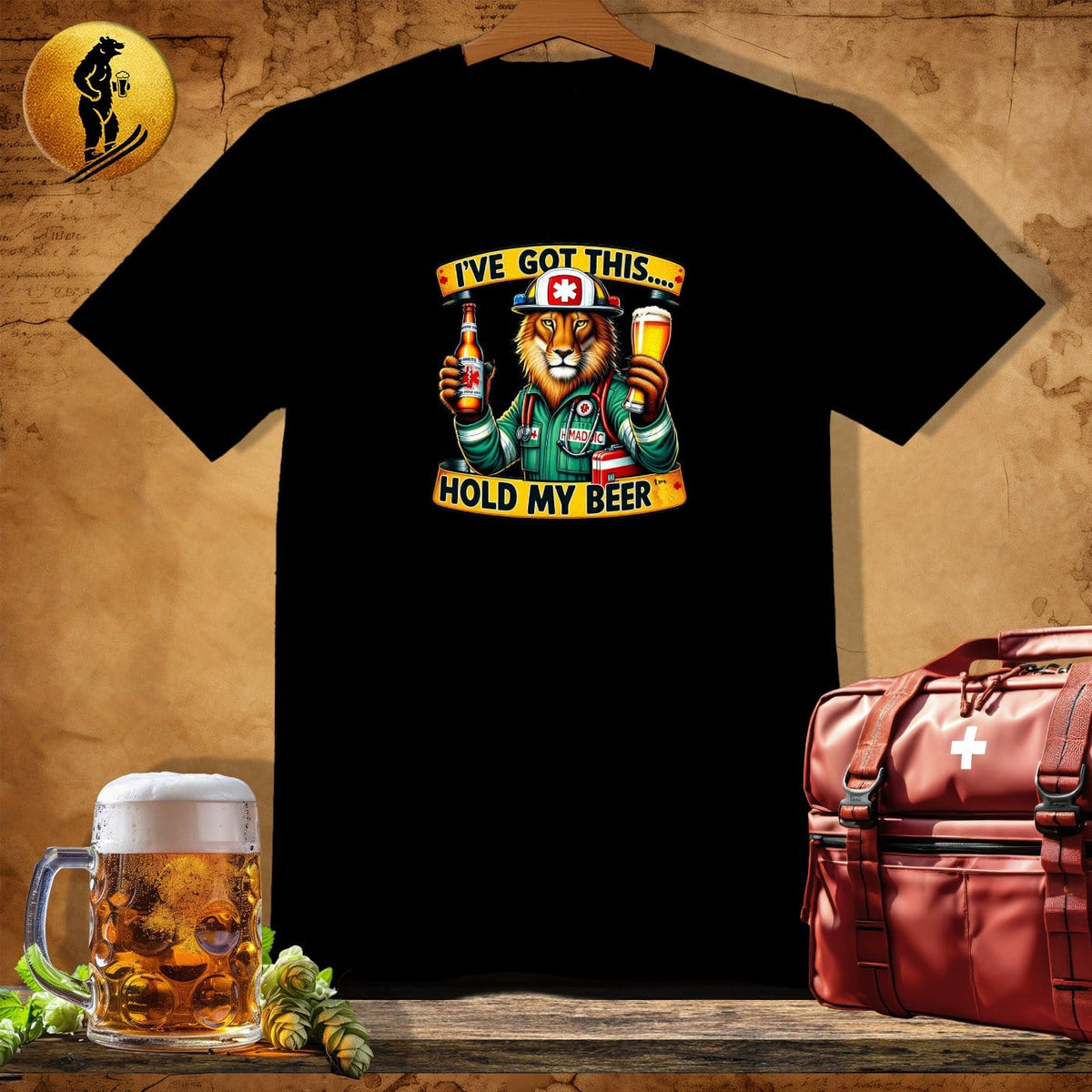 MyDesigns Physical Item Black / S Medic Lion the Lifesaver T-Shirt