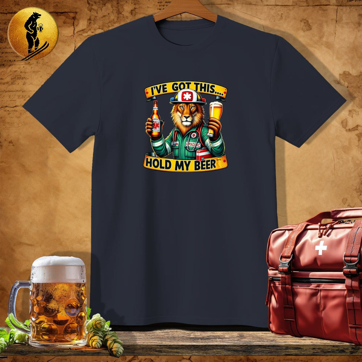 MyDesigns Physical Item Dark Heather / S Medic Lion the Lifesaver T-Shirt