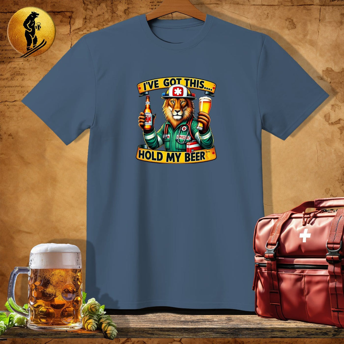 MyDesigns Physical Item Navy Heather / S Medic Lion the Lifesaver T-Shirt