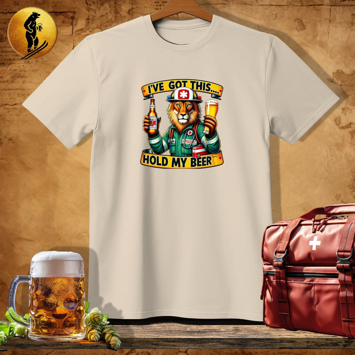 MyDesigns Physical Item Sand / S Medic Lion the Lifesaver T-Shirt