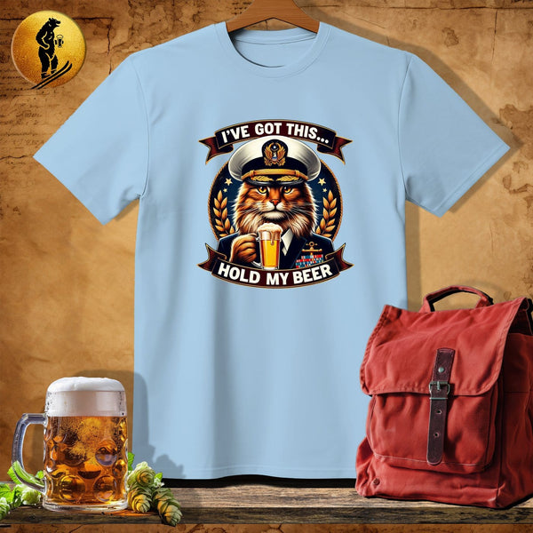 MyDesigns Physical Item Light Blue / S Navy Cat T-Shirt