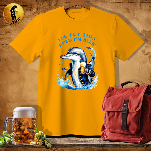 MyDesigns Physical Item Gold / S Navy Dolphin T-Shirt