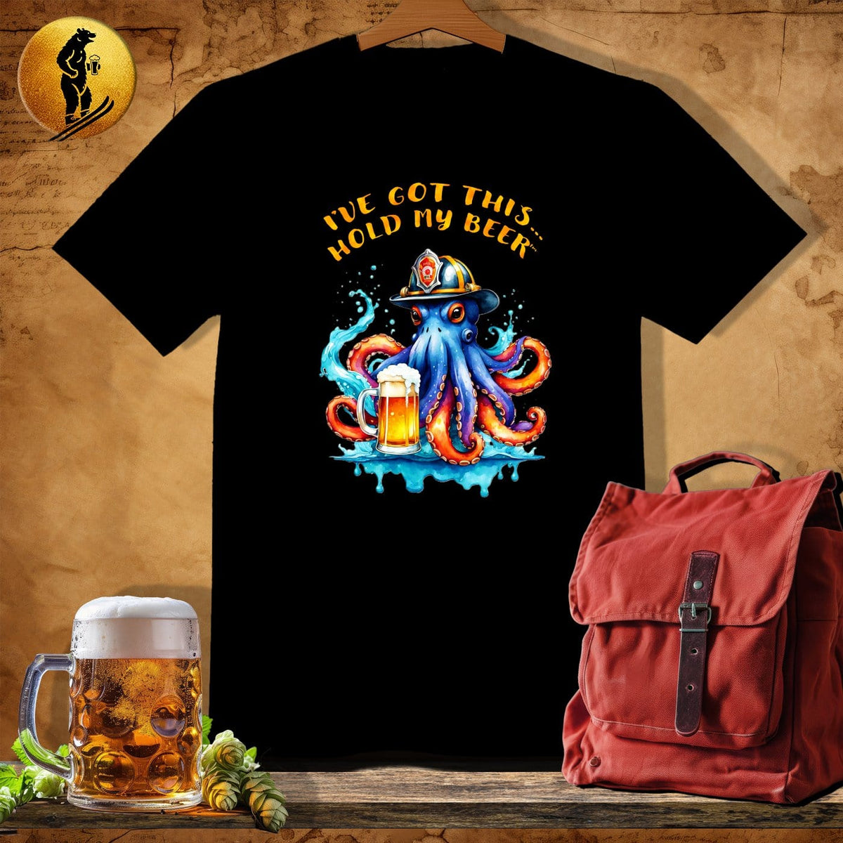 MyDesigns Physical Item Black / S OctoFirefighter T-Shirt
