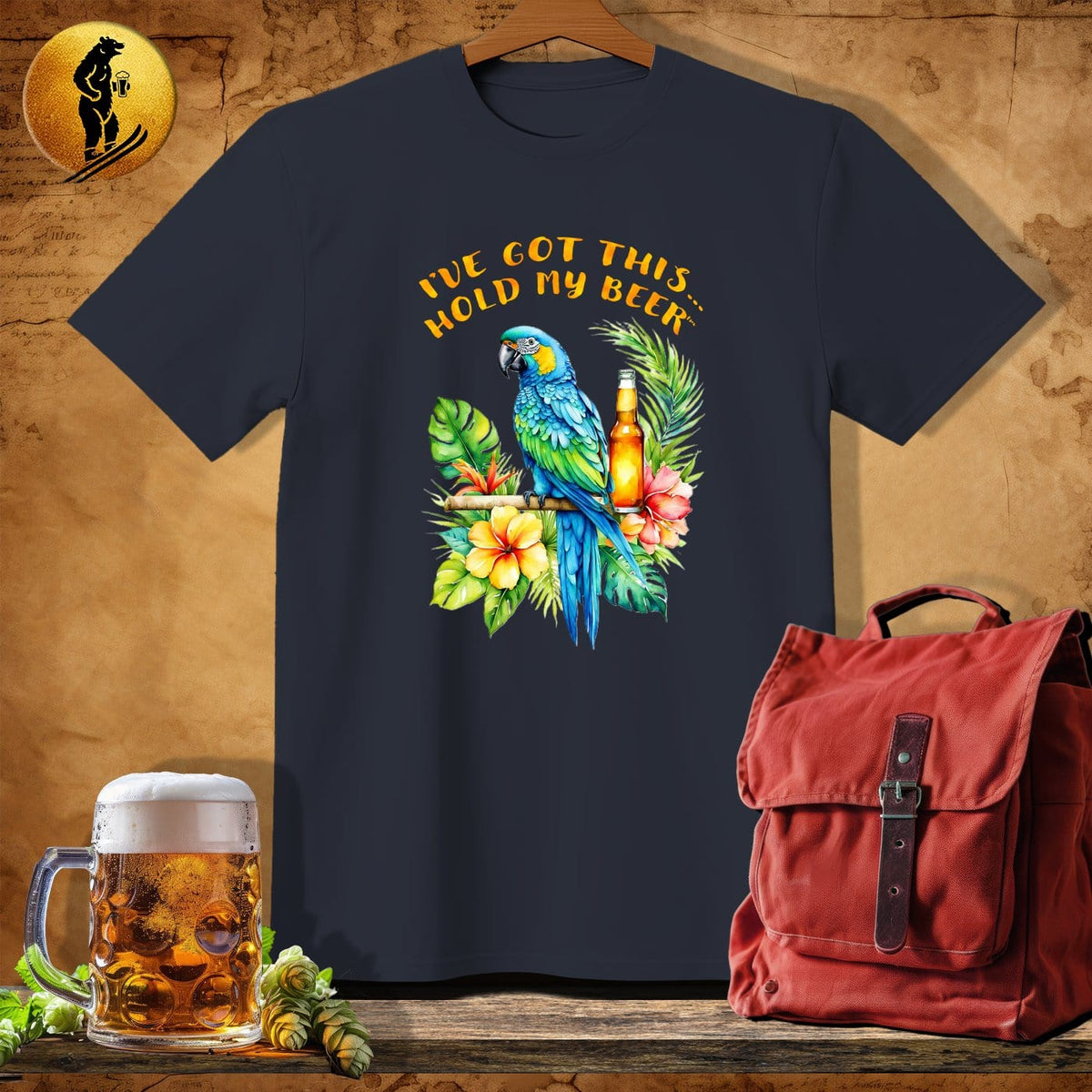 MyDesigns Physical Item Dark Heather / S Parrot Paradise T-Shirt