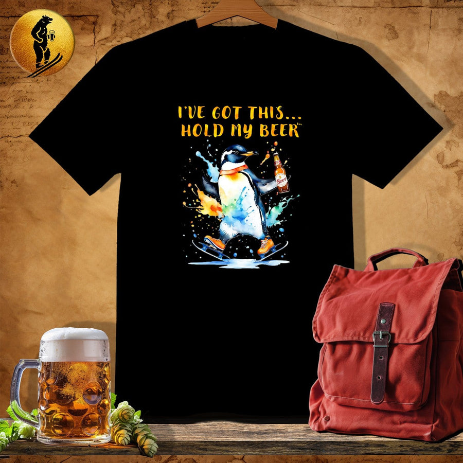 MyDesigns Physical Item Black / S Penguin Ice Skating T-Shirt