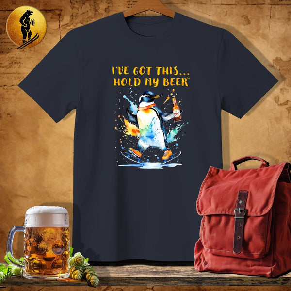 MyDesigns Physical Item Dark Heather / S Penguin Ice Skating T-Shirt