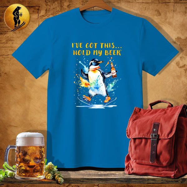 MyDesigns Physical Item Sapphire / S Penguin Ice Skating T-Shirt