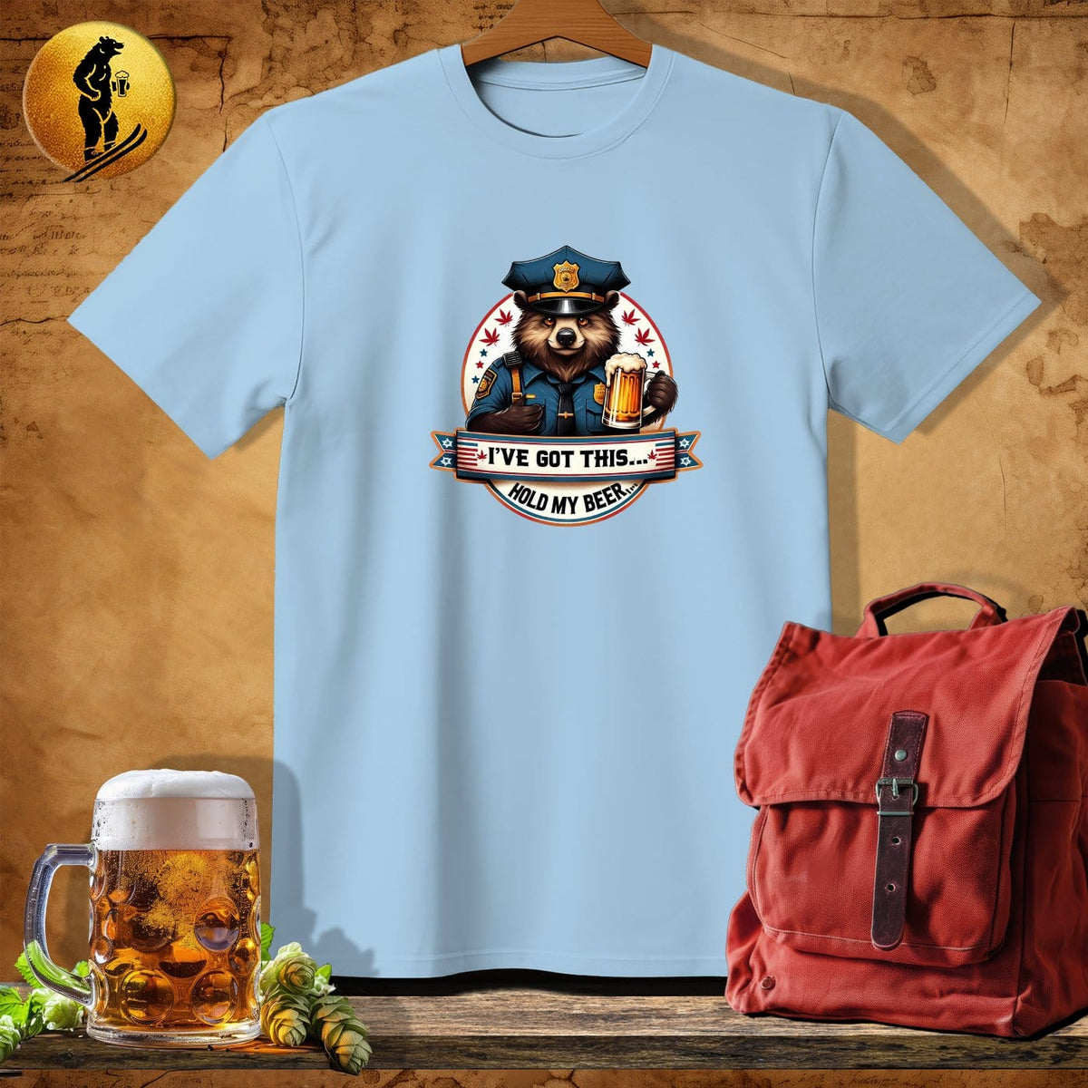MyDesigns Physical Item Light Blue / S Police Recon Raccoon T-Shirt