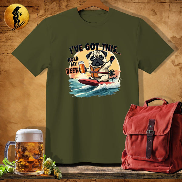 MyDesigns Physical Item Military Green / S Pug Kahuna T-Shirt