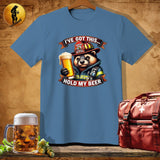 MyDesigns Physical Item Heather Indigo / S Raccoon Firefighter T-Shirt