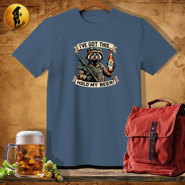MyDesigns Physical Item Navy Heather / S Raccoon Military Might T-Shirt