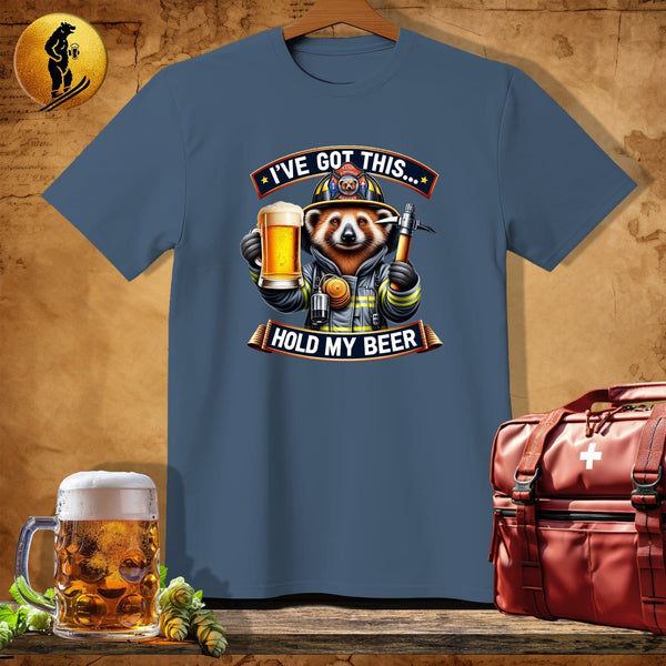 MyDesigns Physical Item Navy Heather / S Red Panda Fire Fighter T-Shirt