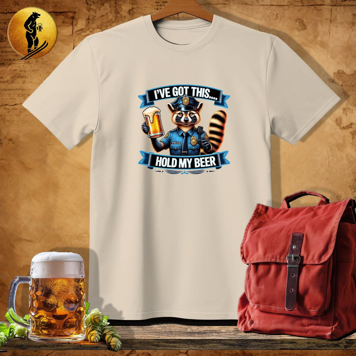 MyDesigns Physical Item Sand / S Red Panda Police T-Shirt