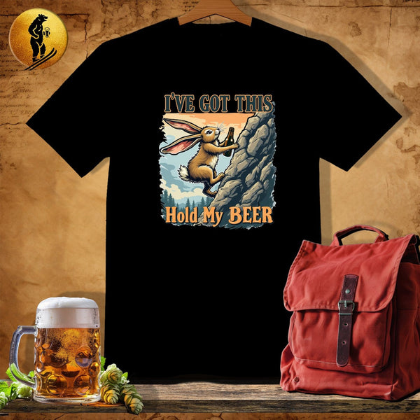 MyDesigns Physical Item Black / S Rock-Hopping Rabbit T-Shirt