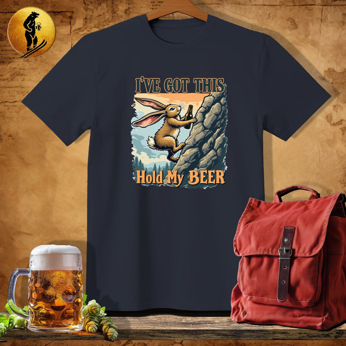 MyDesigns Physical Item Dark Heather / S Rock-Hopping Rabbit T-Shirt