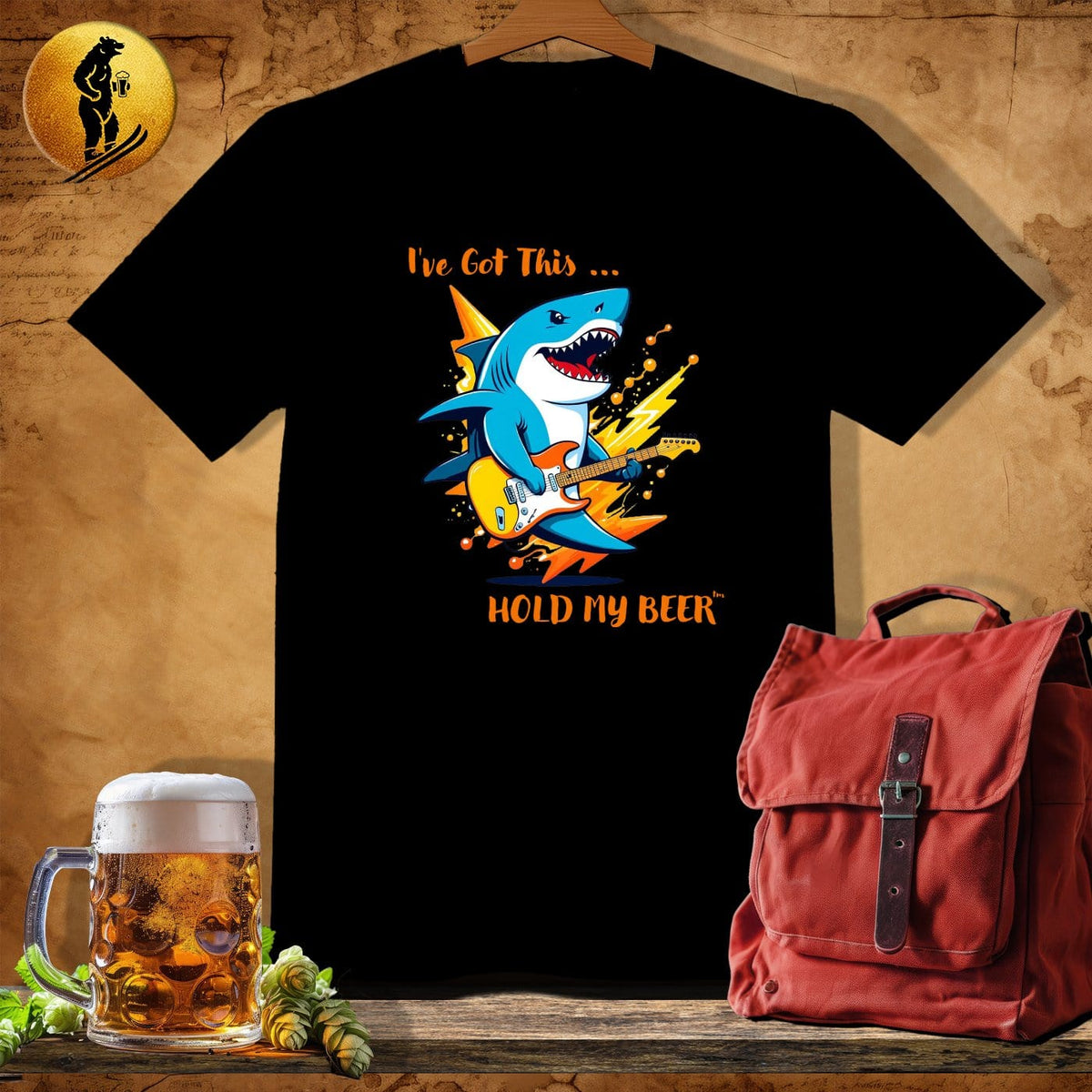 MyDesigns Physical Item Black / S Rock Shark T-Shirt