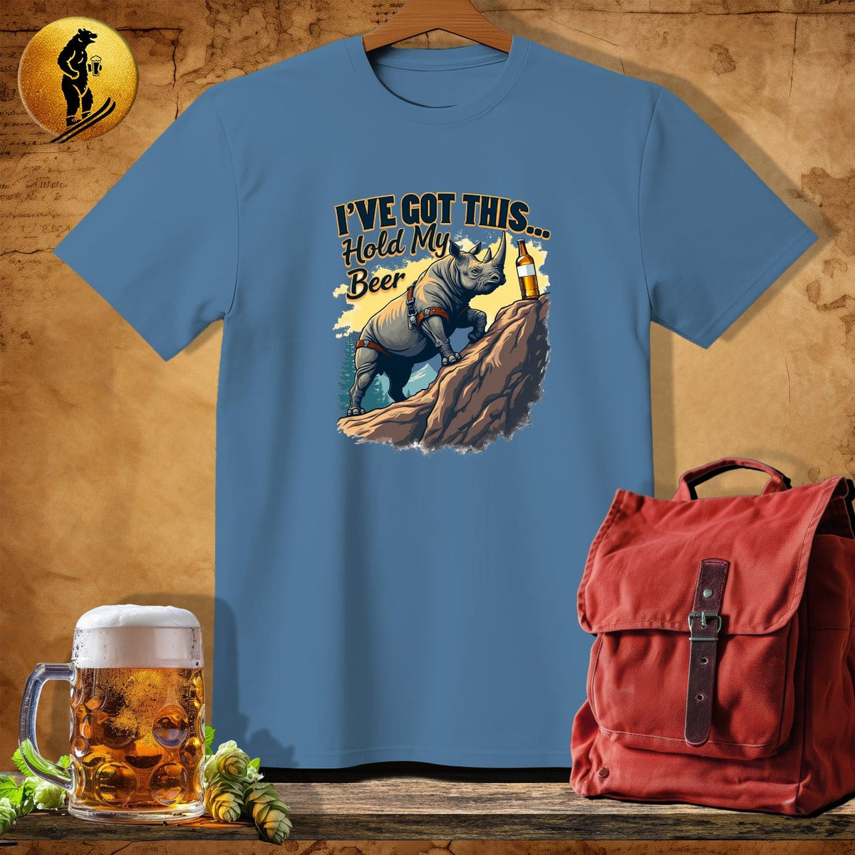 MyDesigns Physical Item Heather Indigo / S Rockin Rhino T-Shirt