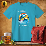 MyDesigns Physical Item Tropical Blue / S Sand Surfer shark T-Shirt