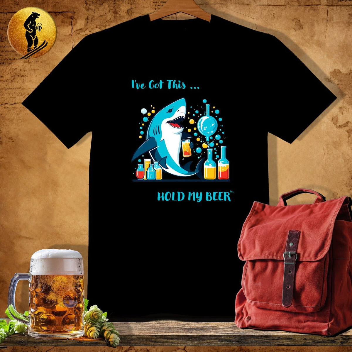 MyDesigns Physical Item Black / S Science Shark T-Shirt