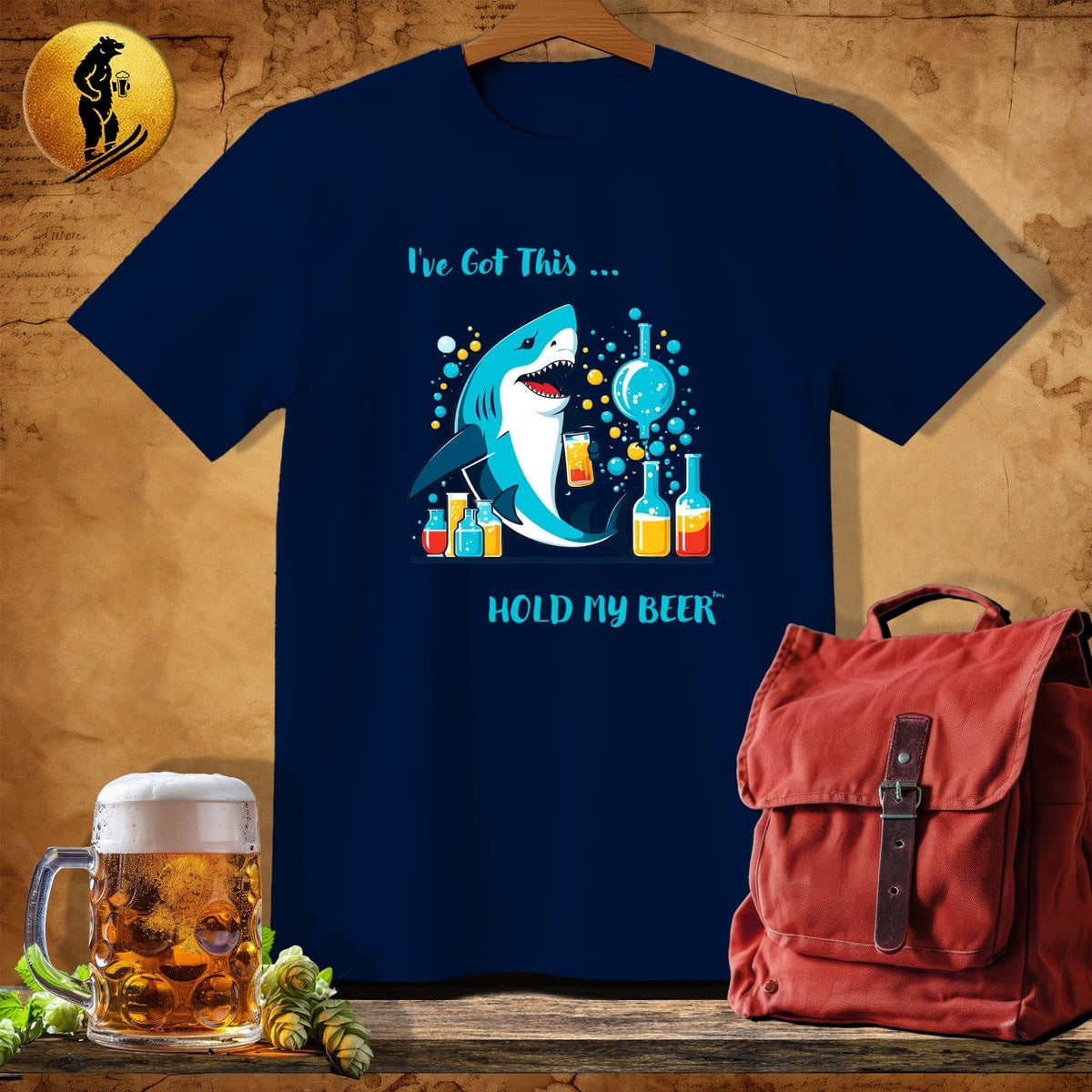 MyDesigns Physical Item Navy / S Science Shark T-Shirt