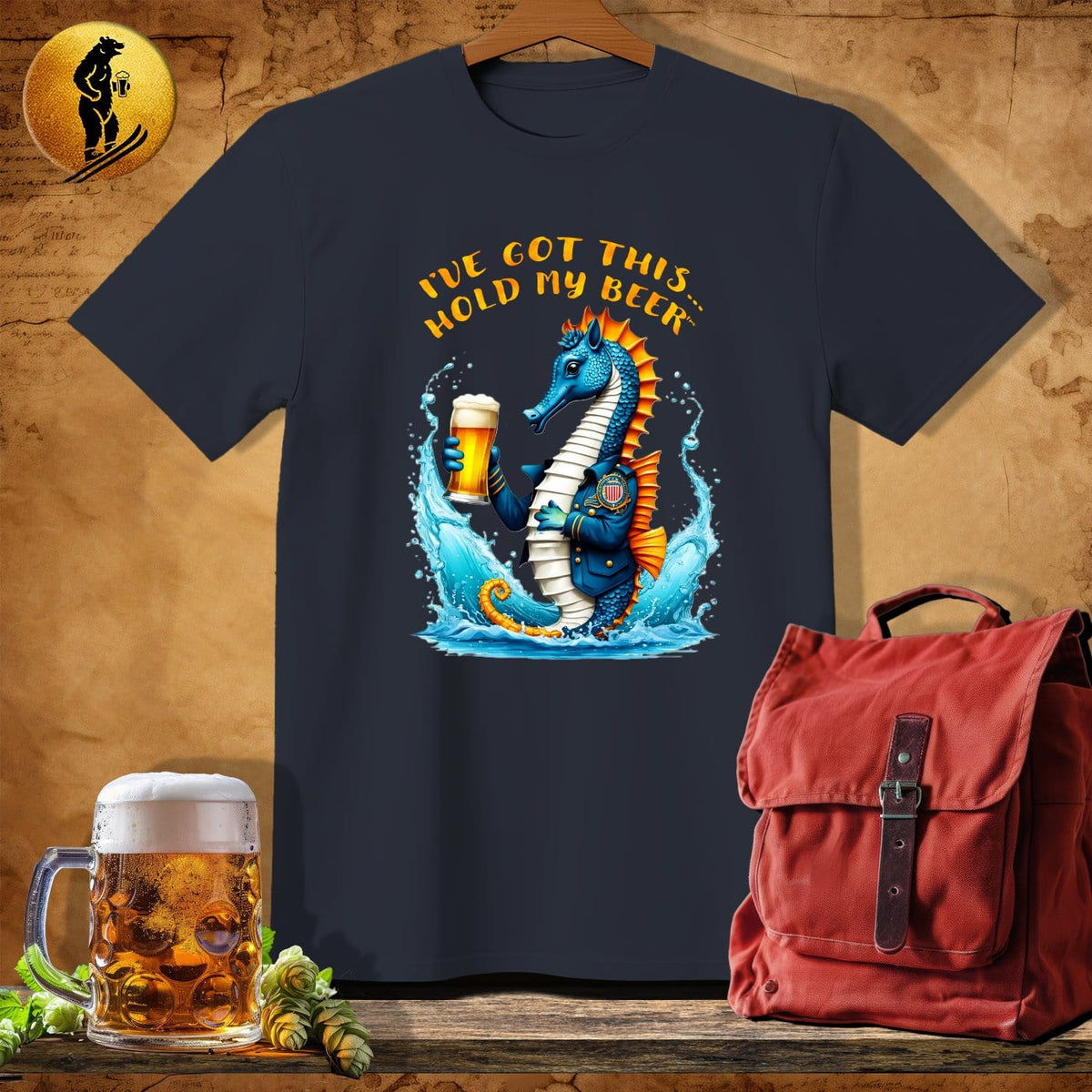 MyDesigns Physical Item Dark Heather / S Seahorse Sentinel T-Shirt