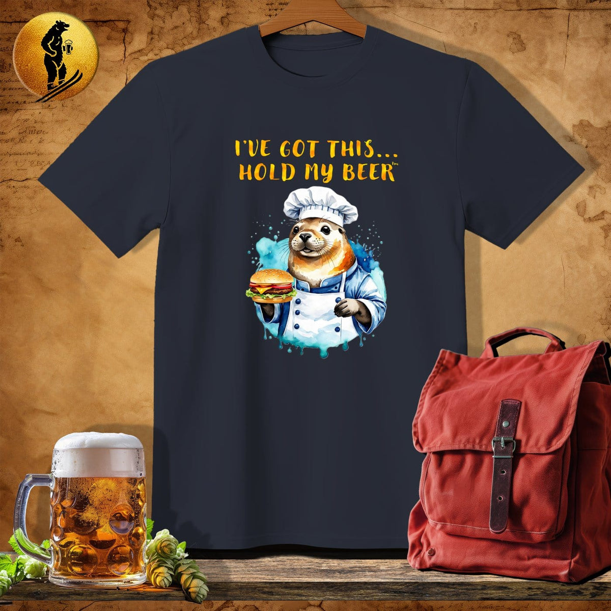 MyDesigns Physical Item Dark Heather / S Seal Chef T-Shirt