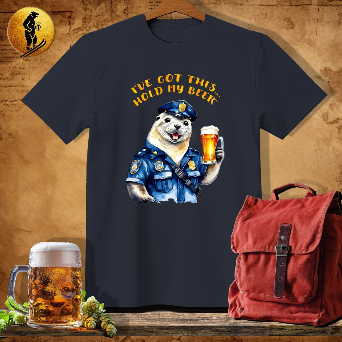 MyDesigns Physical Item Dark Heather / S Seal Police T-Shirt