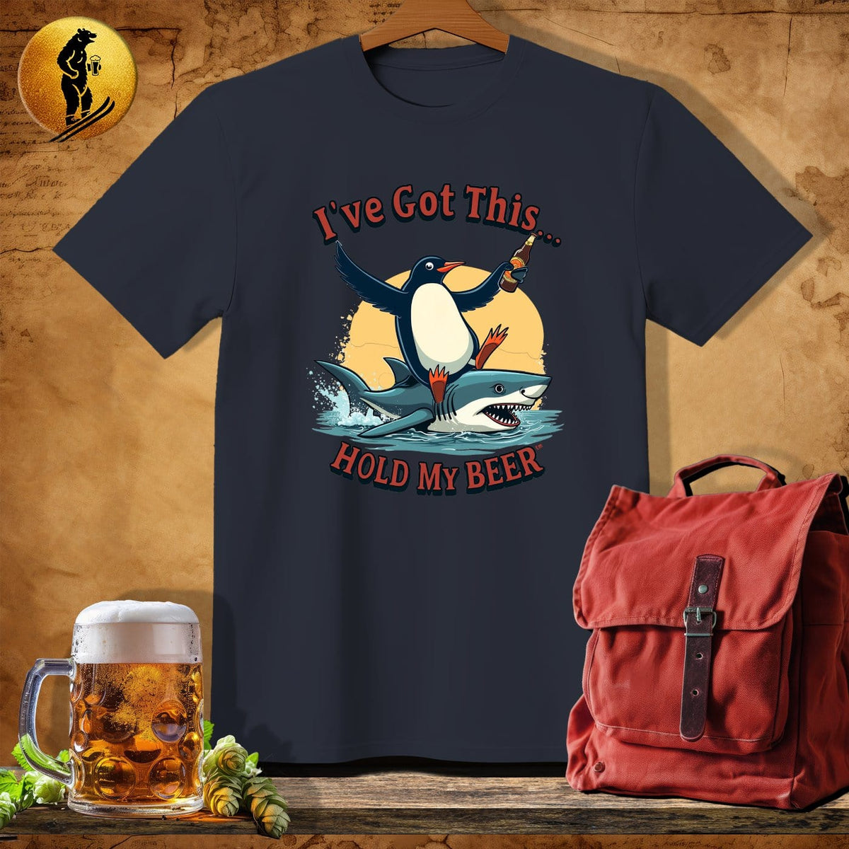 MyDesigns Physical Item Dark Heather / S Shark Jockey T-Shirt